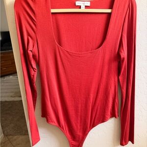 Socialite Burnt Orange Long Sleeve Bodysuit